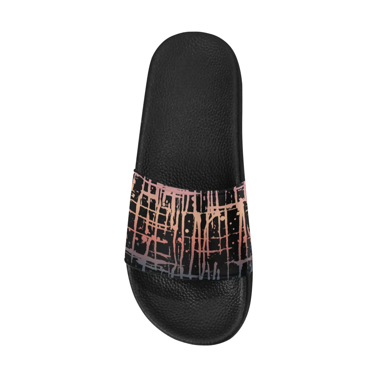 Women's Criss Cross Paint Splatter Print Sliders Sandal