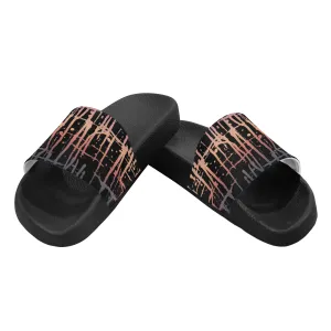 Women's Criss Cross Paint Splatter Print Sliders Sandal