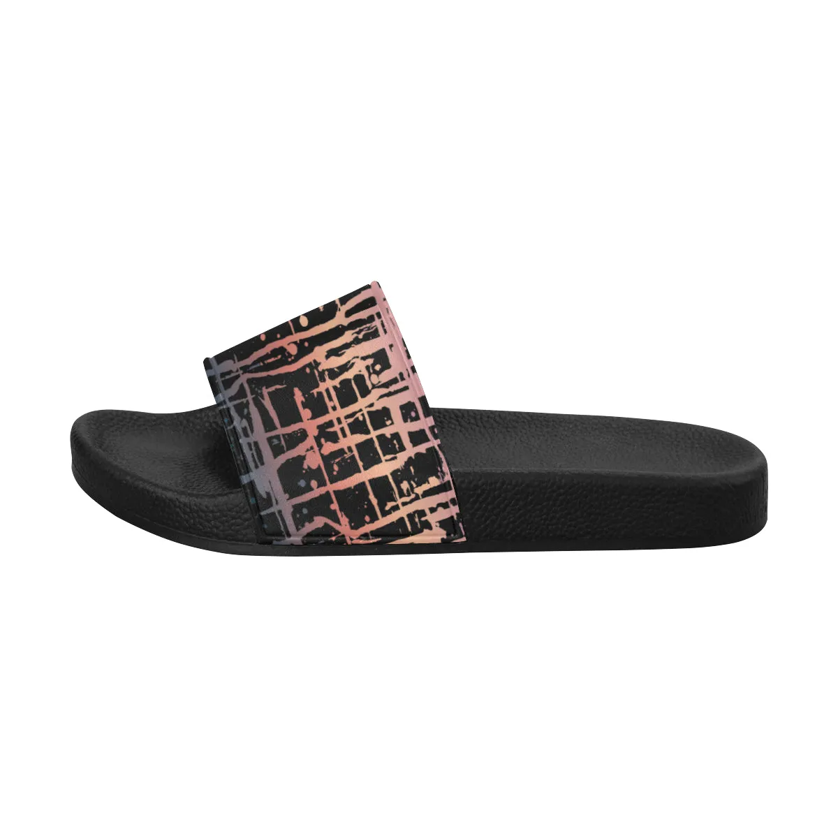 Women's Criss Cross Paint Splatter Print Sliders Sandal