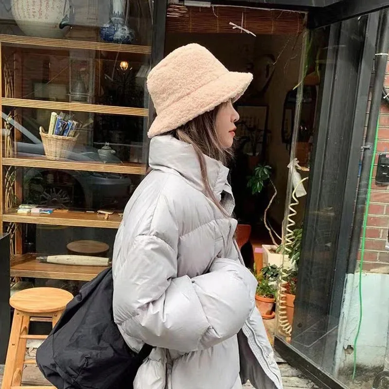 Women's Lambswool Bucket Hat | Warm Outdoor Panama Hat for Women