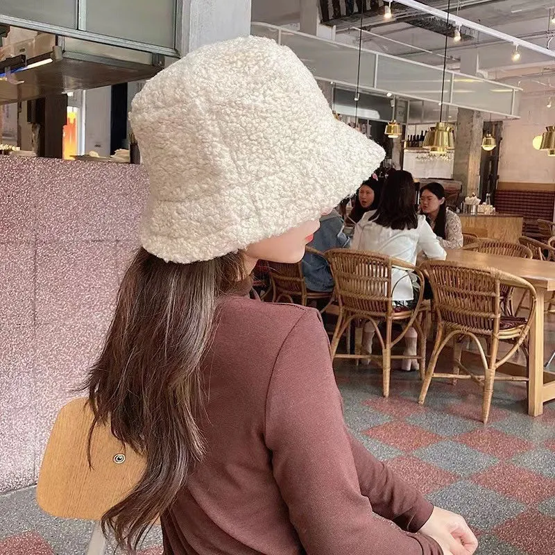 Women's Lambswool Bucket Hat | Warm Outdoor Panama Hat for Women