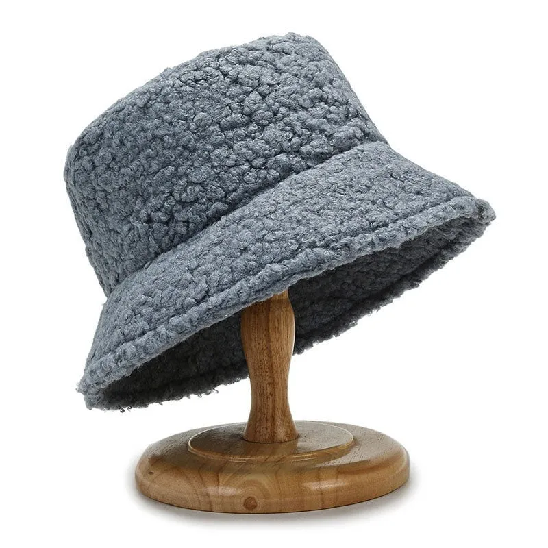 Women's Lambswool Bucket Hat | Warm Outdoor Panama Hat for Women