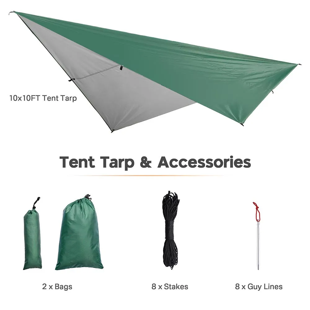 Yescom Camping Tarp Rain Shelter 10x10ft UV50  PU3,000mm