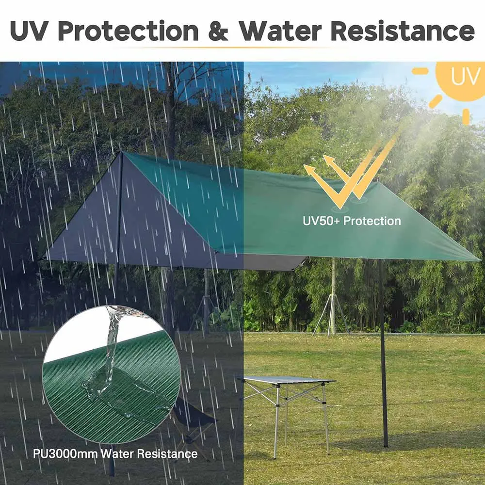 Yescom Camping Tarp Rain Shelter 10x10ft UV50  PU3,000mm