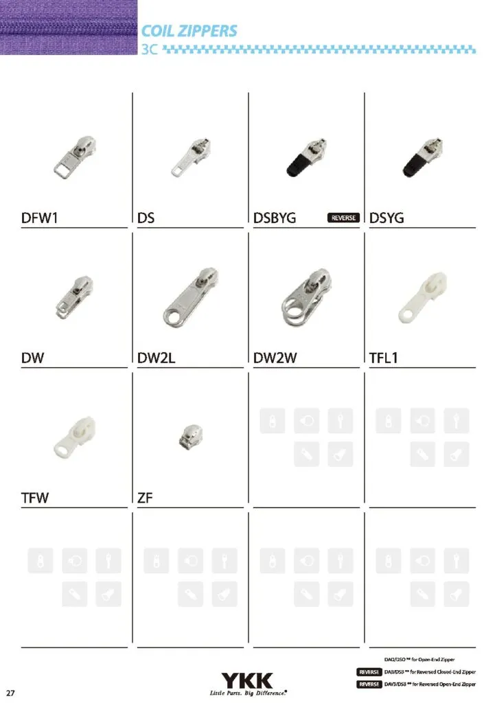 YKK® Sliders